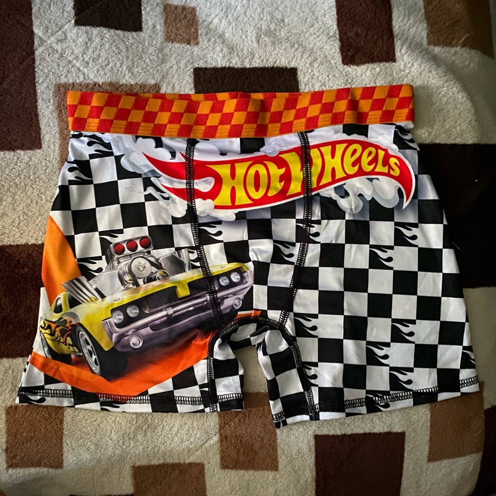 Kids Checkered Shorts - Black and Orange NWOT